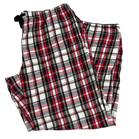 Victoria’s Secret Women's Plaid Pajama PJ  Pants Medium Red Black - Picture 1 of 12